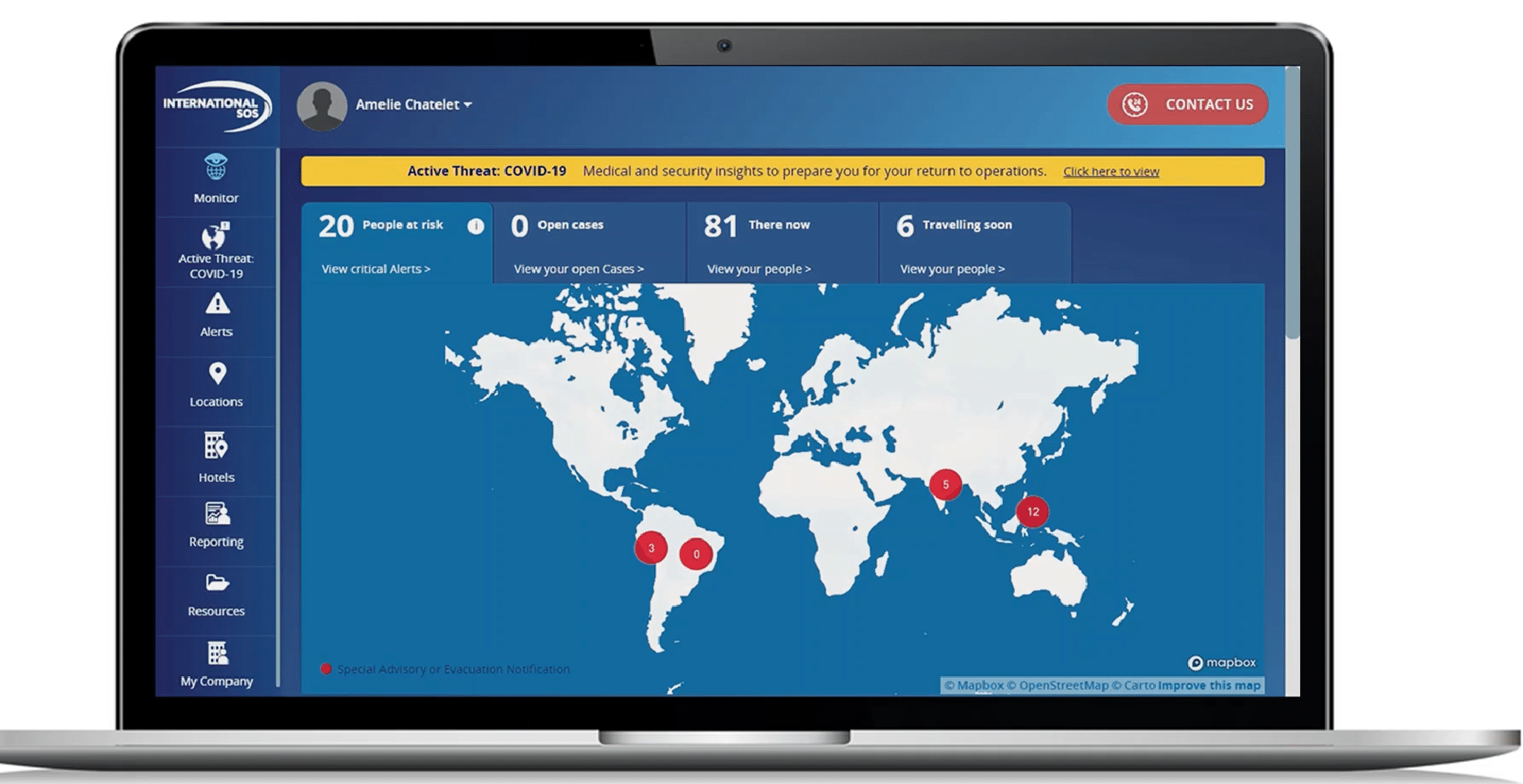 Covid-19 : International SOS lance une carte en ligne